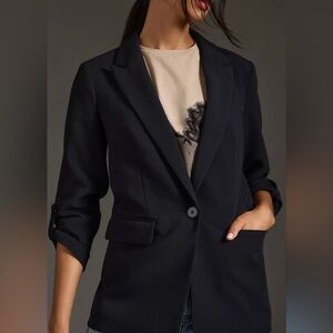 Maeve by Anthropologie Blazer roll-sleeve dee blue  size 4